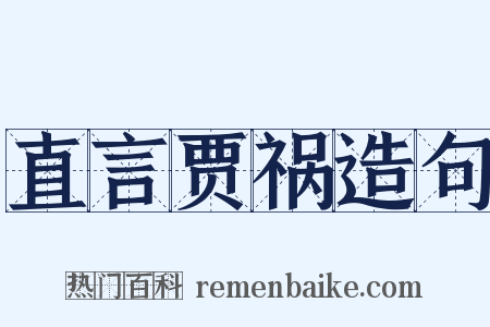 直言贾祸造句是什么意思的图片